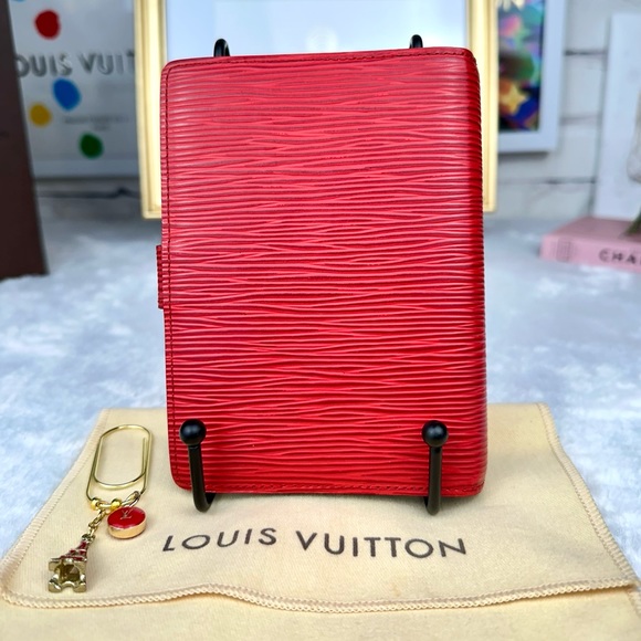 Louis Vuitton Red Epi Leather Agenda Planner PM with paperclip and dust bag - Picture 3 of 12